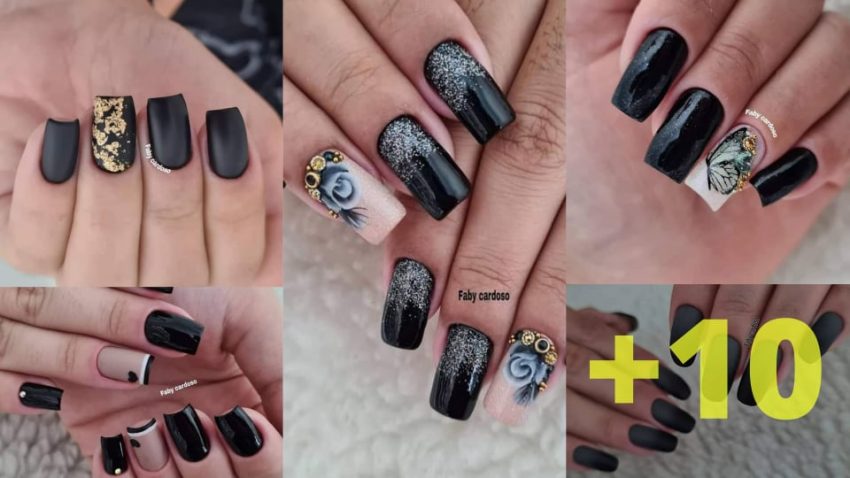 10 Unhas Com Esmalte Preto Pra Te Inspirar!