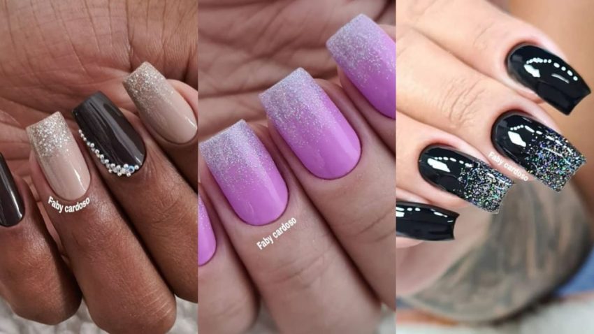Unhas Com Cascata De Glitter  – Decorações Simples E Lindas!